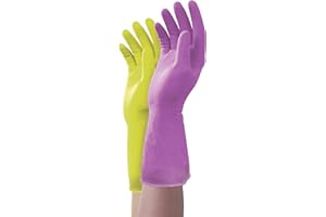 Mr. Clean Duet Reusable Latex Cleaning Gloves with Non-Slip Grip, 2 Pair, Small