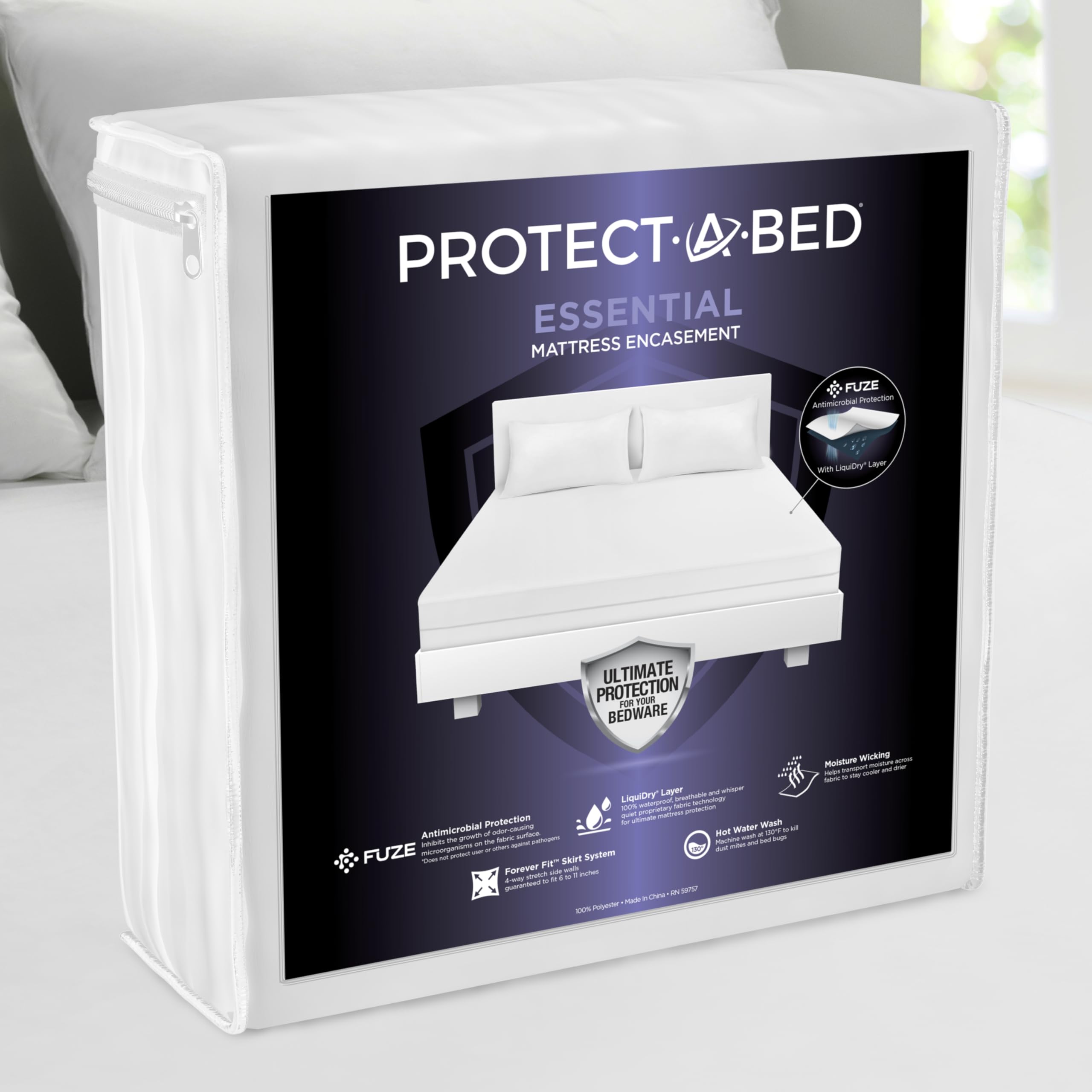Photo 1 of **DIRTY**Protect-A-Bed Essential Zippered Mattress Encasement Queen, 100% Waterproof Top, Bed Bug Resistant, Dust Mite Barrier Mattress Encasement, Breathable & Quiet, Antimicrobial, Fits 6"-11" Mattresses?