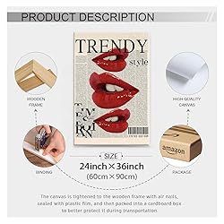 Trendy Y2k Newspaper Wall Art Vintage Red Lips Kiss