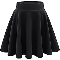 Women's Elastic Waist Plaid Pleated Skirt Tartan Skater School