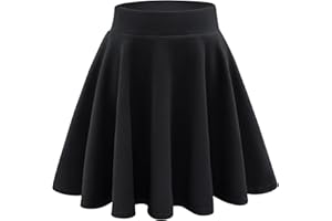 Stelle Girls Skirt Casual Flare Plain Pleated Stretch Waist Skater Skirts Uniform Skorts with Built in Shorts 5-15 Years