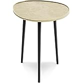 SIMPLIHOME Tanner Mid Century Modern 19 Inch Wide Metal Side Table in Gold, For the Living Room and Bedroom
