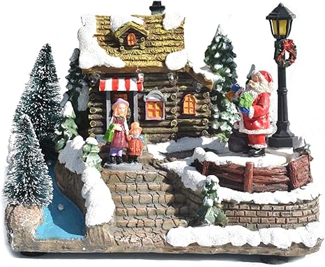 Amazon Co Jp クリスマスの村の家 Ledライトと音楽のあるヨーロッパスタイルの家 ギフト用のクリスマスオーナメント ホーム キッチン