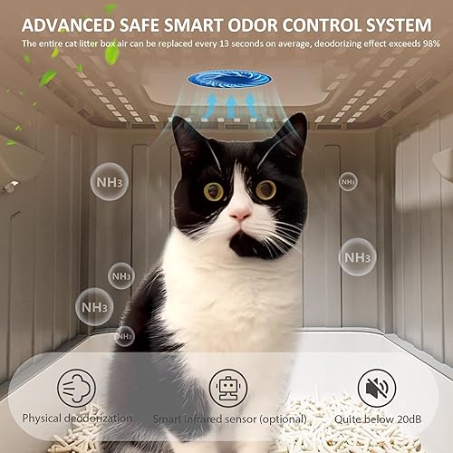 Cat Litter Box Air Purifier Powerful Physical Cat Litter Air