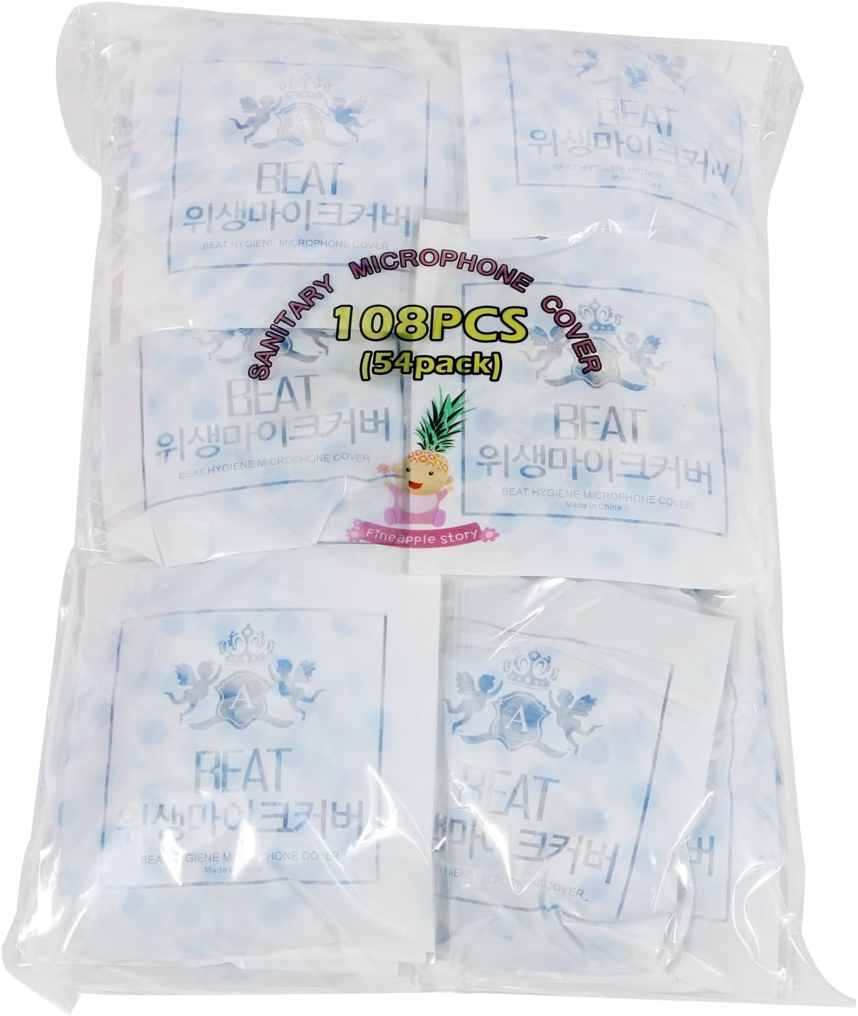 108 PCS Size up Microphone Hygiene Cover Ocean Blue Odor Removal Disposable Mike Sponge For Recording Room,karaoke