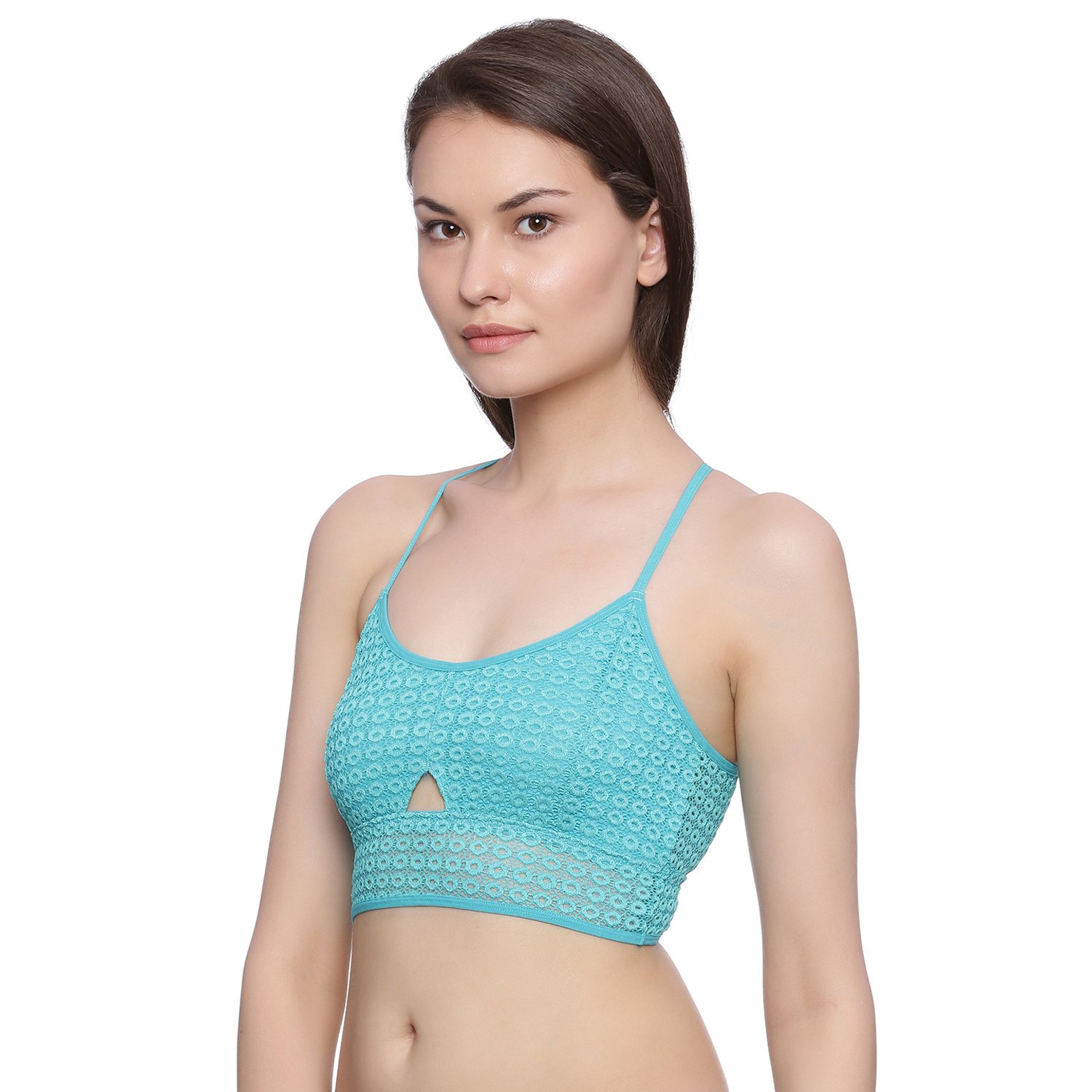zivame made to layer medallion lace bralatte- blue