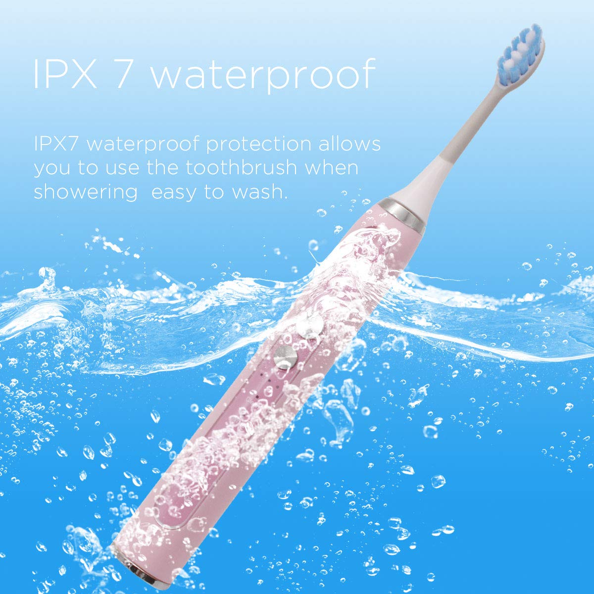 Electric Toothbrush Sonic USB Charging Fast Portable Travel Toothbrush,Automatic Timer 5 Modes Waterproof Toothbrush Dentist Clean Toothbrush for Adult with 2 Brush Heads ...