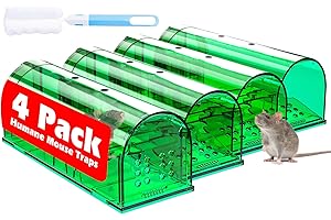 WANQUEEN 4 Pcs Humane Mouse Traps Indoor for Home, Live Mouse Trap, Reusable Mice Trap Catcher for House & Outdoors