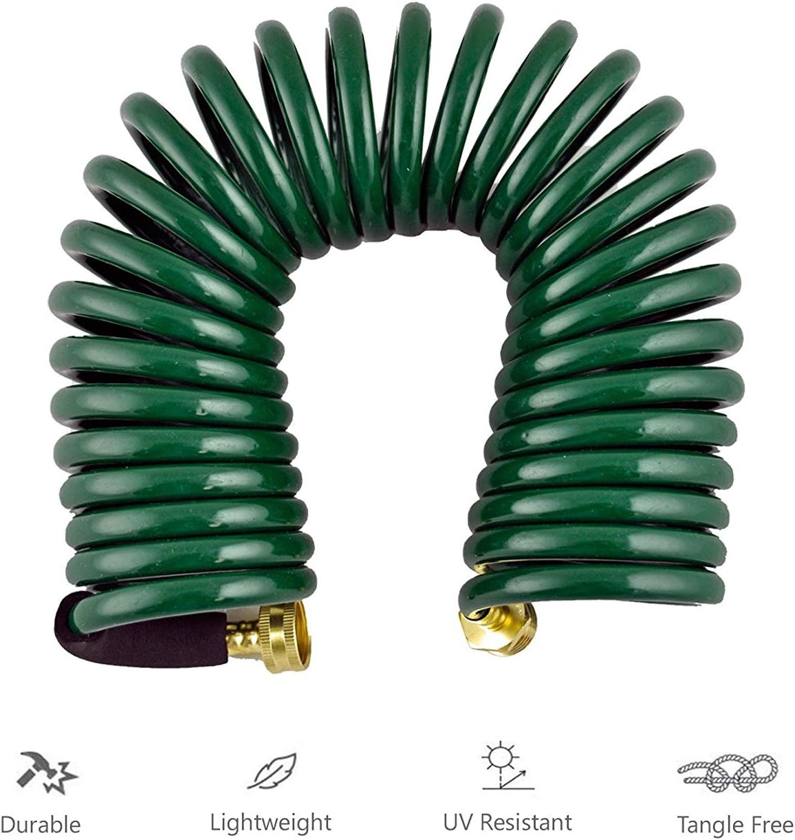 Instapark GHN-06 Heavy-Duty EVA Recoil Garden Hose with 7-Pattern Spray Nozzle, Green, 50 Foot : Garden & Outdoor