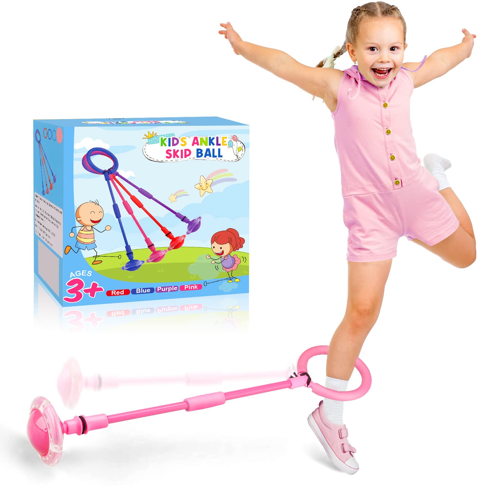 Chridark Toys for 3+ Year Old Kids: Ankle Skip Ball for Boys Girls Gifts for Age 3 4 5 6 7 8 Years Old Kid Birthday Presents Toy for Toddler Ages 3-8 Game Toys for Garden Outside Kids Adult