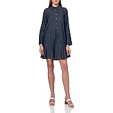 Tommy Hilfiger Women's Long Sleeves Collared Flounce Hem Shirtdress