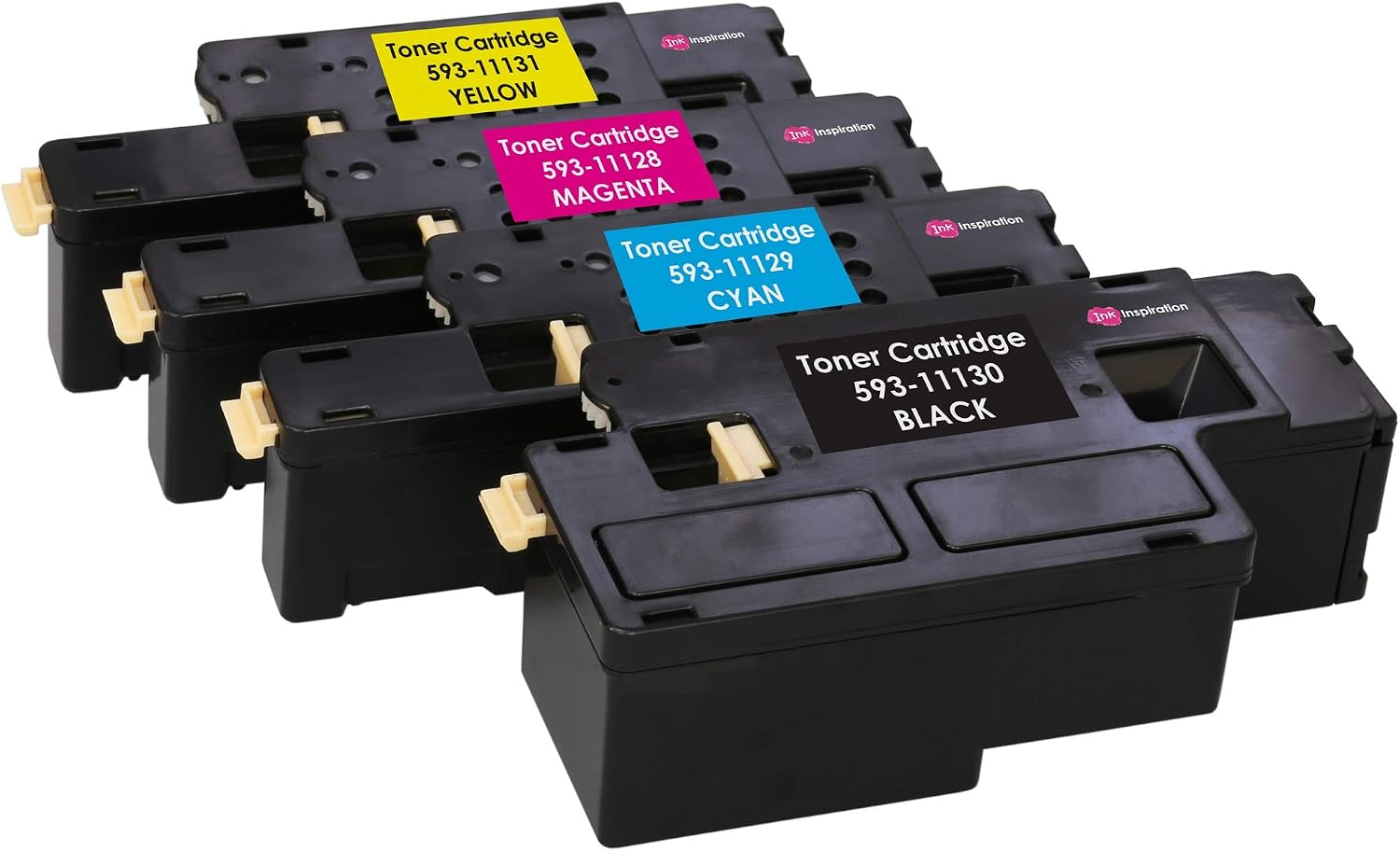 Ink Inspiration Set of 4 Compatible Laser Toner Cartridges for Dell C1660, C1660W, C1660DW, C1660CN, C1660CNW
