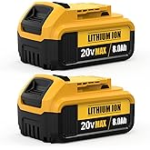 FEOTDN 2 Packs 8.0Ah Replacement for Dewalt 20V Max Battery Compatible with 20 Volt Batteries Lithium Ion DCB205 DCB203 DCB206 DCB204 DCB201 DCB200 Cordless Power Tools