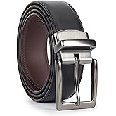 Vikodah Reversible Belts for Men Women Vintage Double-Sided PU Leather Buckle-Belt for Jeans Dress