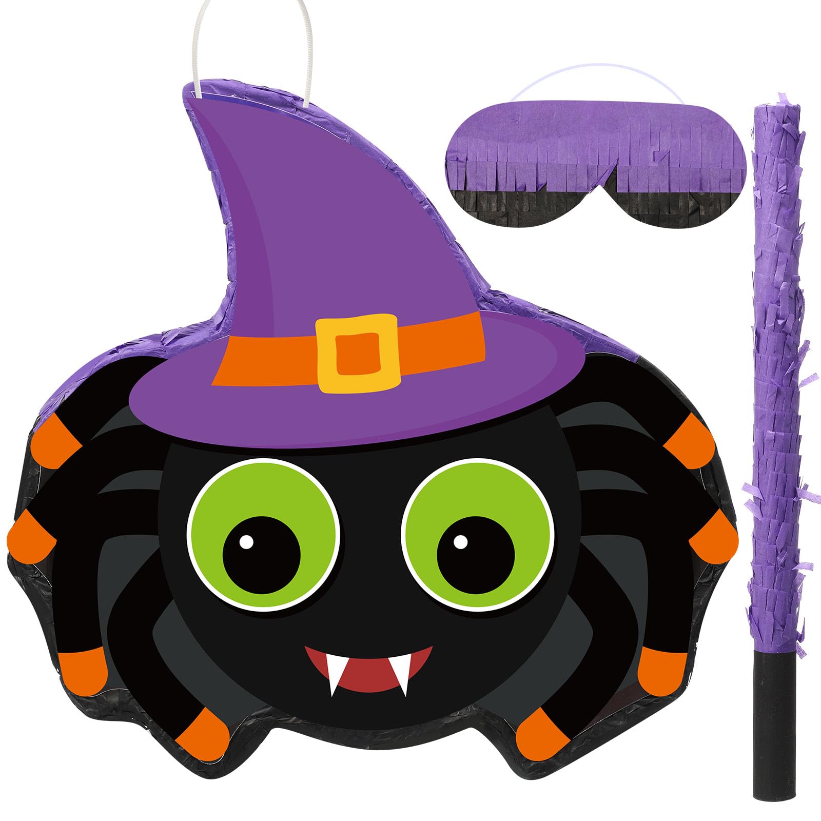 Photo 1 of Aoriher Spider Piñata Halloween Scary Piñata Mexican Spooky Piñata with Stick Blindfold and Confetti Fillable Candy Game Supplies for Birthday Fiesta Celebration Halloween Party Decorations