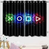 Gamer Curtains for Boys Bedroom, Kids Game Video Gamepad Blackout Window Curtains Teens Boys Gaming Room Decor Colorful Kids Blackout Curtains for Bedroom Living Room Playroom Curtains, 82 In x 63 In