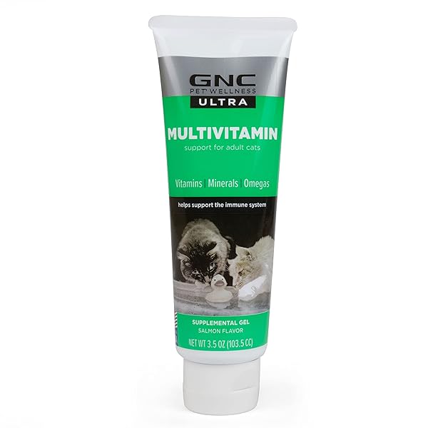 GNC PETS ULTRA MULTIVITAMIN GEL/PASTE, CATS, SALMON FLAVOR, 3.5-OZ TUBE | MULTIVITAMIN SUPPLEMENT GEL FOR CATS SALMON FLAVOR | CAT DAILY SUPPLEMENT SALMON FLAVOR FF14379