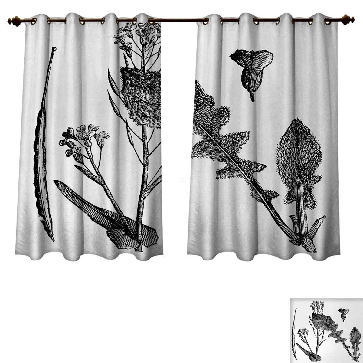 Amazon Com Anzhouqux Black And White Blackout Curtains Panels For