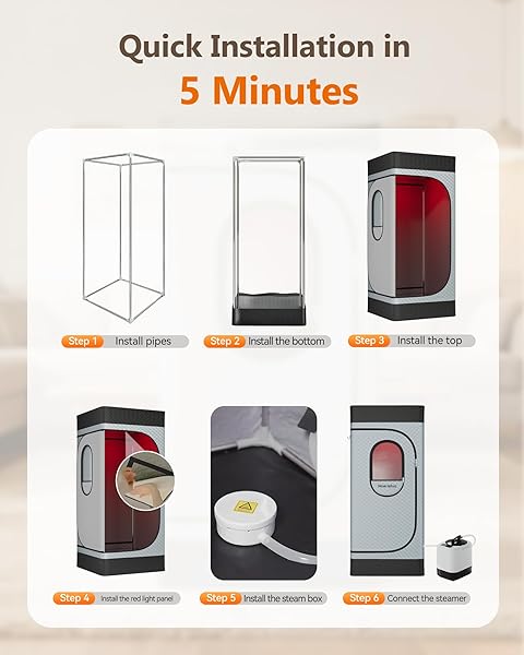 NOERISHIA PORTABLE INFRARED SAUNA BOX FOR HOME WITH 3L 1200W STEAMER, BIG FOLDING CHAIR, 99 MINS TIMER, 9 LEVELS, STEAM SAUNA TENT WITH 660NM + 850NM RED LIGHT THERAPY, FOR HOME SPA DETOXIFICATION