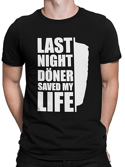 vanVerden Herren T-Shirt Last Night Döner Saved My Life Kebab Grill Dönergrill