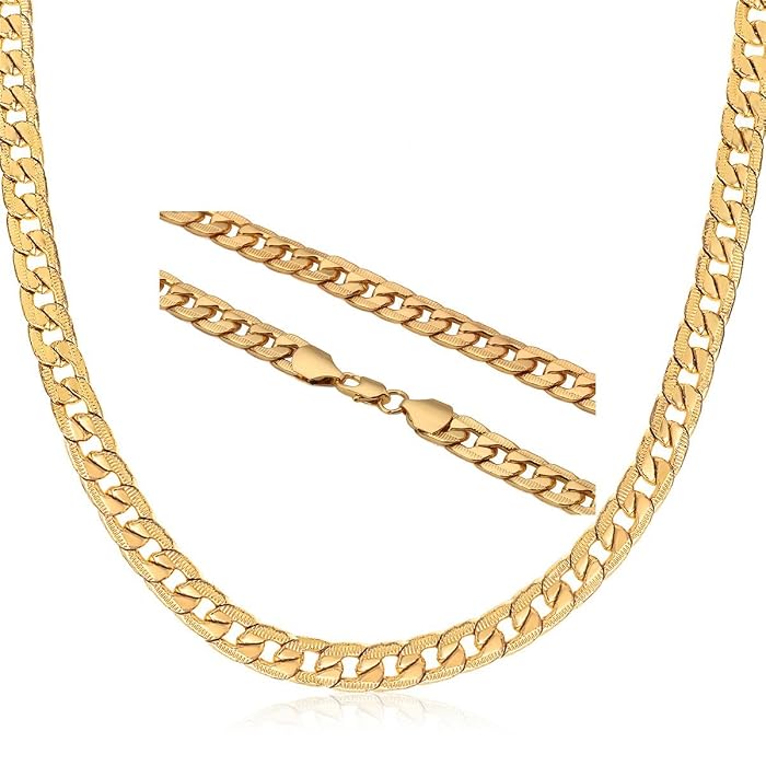 Buy anmao 8MM Wide 4 Sizes 24K Gold 