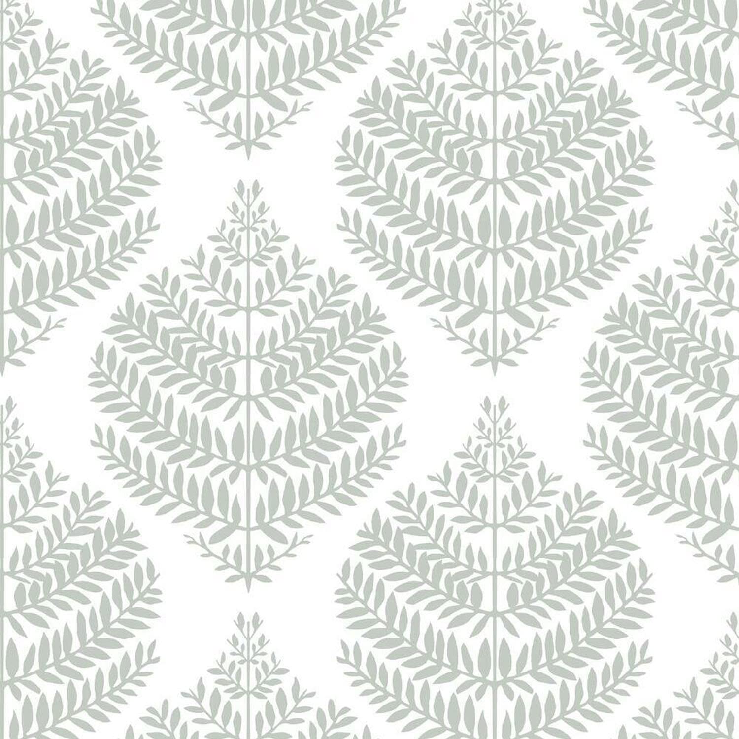RoomMates RMK11511WP Hygge Fern Damask Gray Peel and Stick Wallpaper