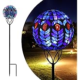 Afirst Solar Outdoor Garden Lights Decorative - Mosaic Solar Stakes Gazing Ball Waterproof Outdoor Lights Stakes for Pathway Yard Lawn Decoration(Multi)