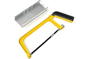 Viganoc 6-inch Mini Hacksaw and Miter Block Set - 150 mm Cutting Hand Saw with Bi-Metal Blade