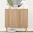 REHOOPEX Fluted Storage Cabinet, Buffet Cabinet Sideboard, Modern Accent Cabinet Console Table for Entryway, Living Room