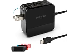 Nyko 39W USB-C Fast Charger for Nintendo Switch - Supports TV Dock Mode, 15V, 2.6A Charger with 8ft Cord for Rapid Charging - Works with Steam Deck and Other Type-C Devices