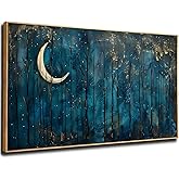 ILLBDR Framed Large Wall Art Dark Academia Moon Decor Forest Landscape Wall art Nature Painting for Rustic Farmhouse Artwork Living Room Bedroom Office 20"x40"