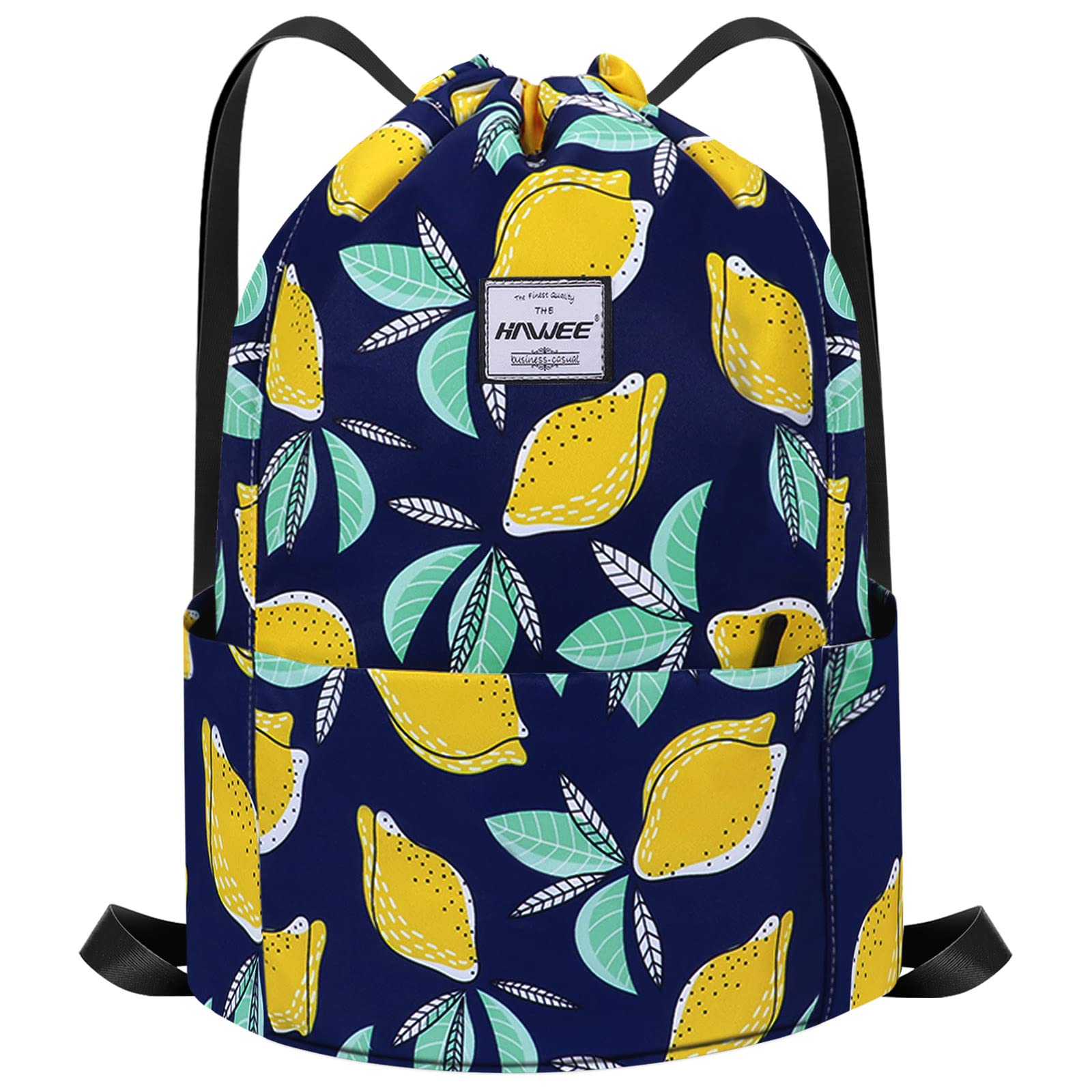 HAWEE Waterproof Drawstring Bags Backpack Large Gym Bag Drawstring Daypack Unisex for Women Men Daily Life Outdoor Casual Sport Yoga School Beach Swim