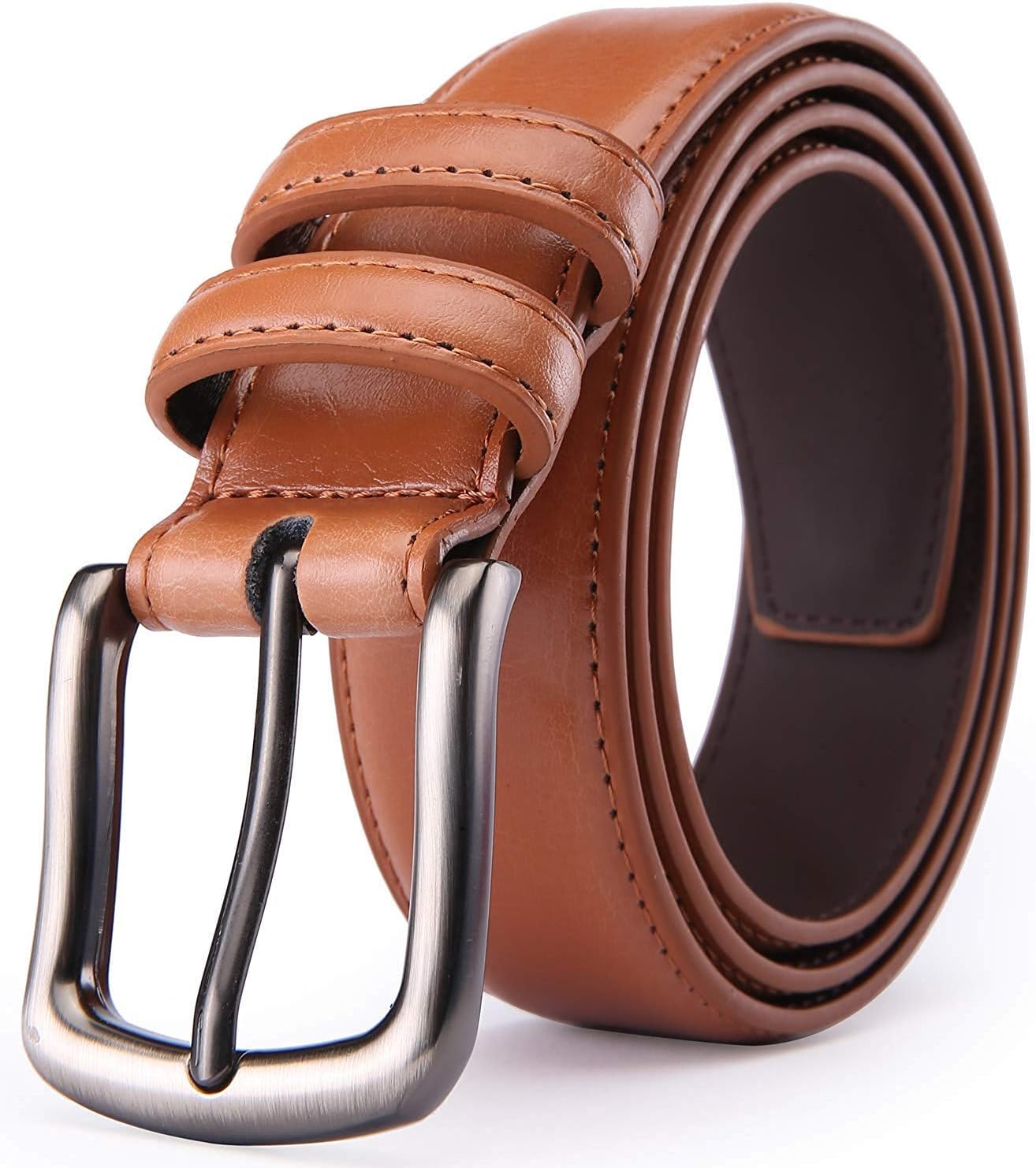 Men's Belt, XHTANG Men Genuine Leather 32mm (1.25") Dress Belt with Single Prong Buckle