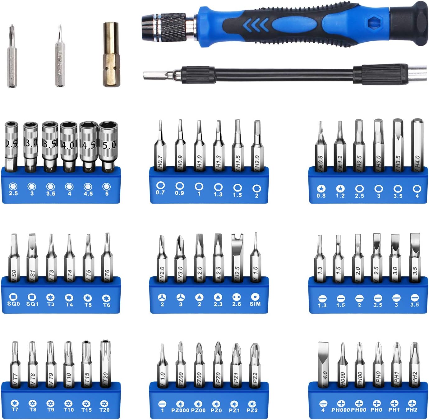 80 IN 1 Professional Computer Repair Tool Kit, Precision Laptop Screwdriver Set, with 56 Bit, Anti-Static Wrist and 24 Repair Tools, Suitable for Macbook, PC, Tablet, PS4, Xbox Controller Repair: Computers & Accessories