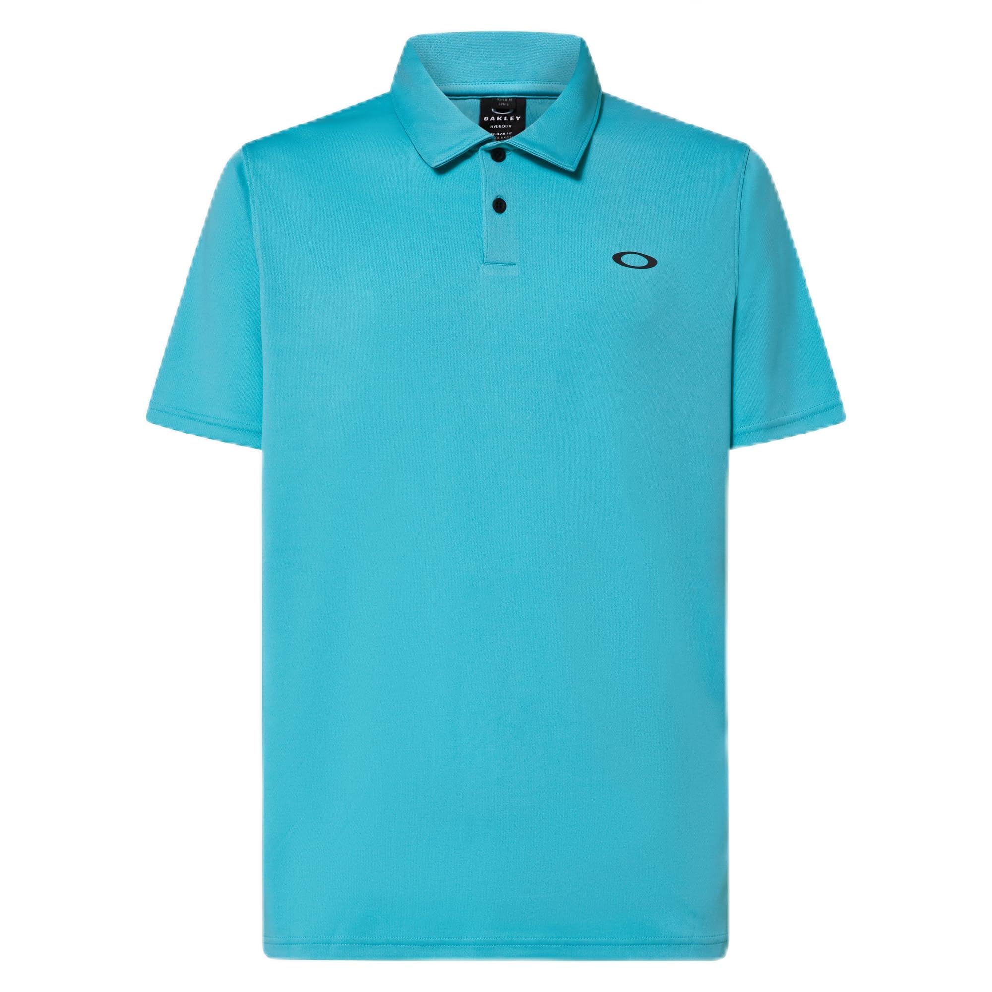 Oakley Mens Icon Thermonuclear Protect Recylced Polo, Swimming Pool Blue, Small