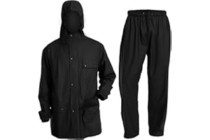 FWG 2 Pieces Waterproof Rain Suit & Multi-Pocket Lightweight and Durable & Unisex &Ideal for Outdoor Fishing