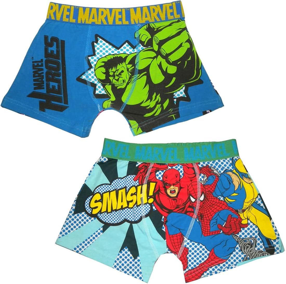 Marvel (Pack of 2) Heroes Boys Boxers Hulk, SpiderMan