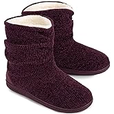 LongBay Women's Cozy Winter Slipper Boots Warm Chenille Knit Bootie Memory Foam Non-Slip Indoor Outdoor House Shoes