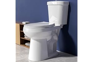 Miuara Compact Tall Toilet 20 Inch for Seniors - 1.1/1.6 GPF Dual Flush, Two Piece ADA High Toilet for Small Bathroom Space, 19 Inch Bowl Height, 20 Inch Seat Height, 12" Rough In, White