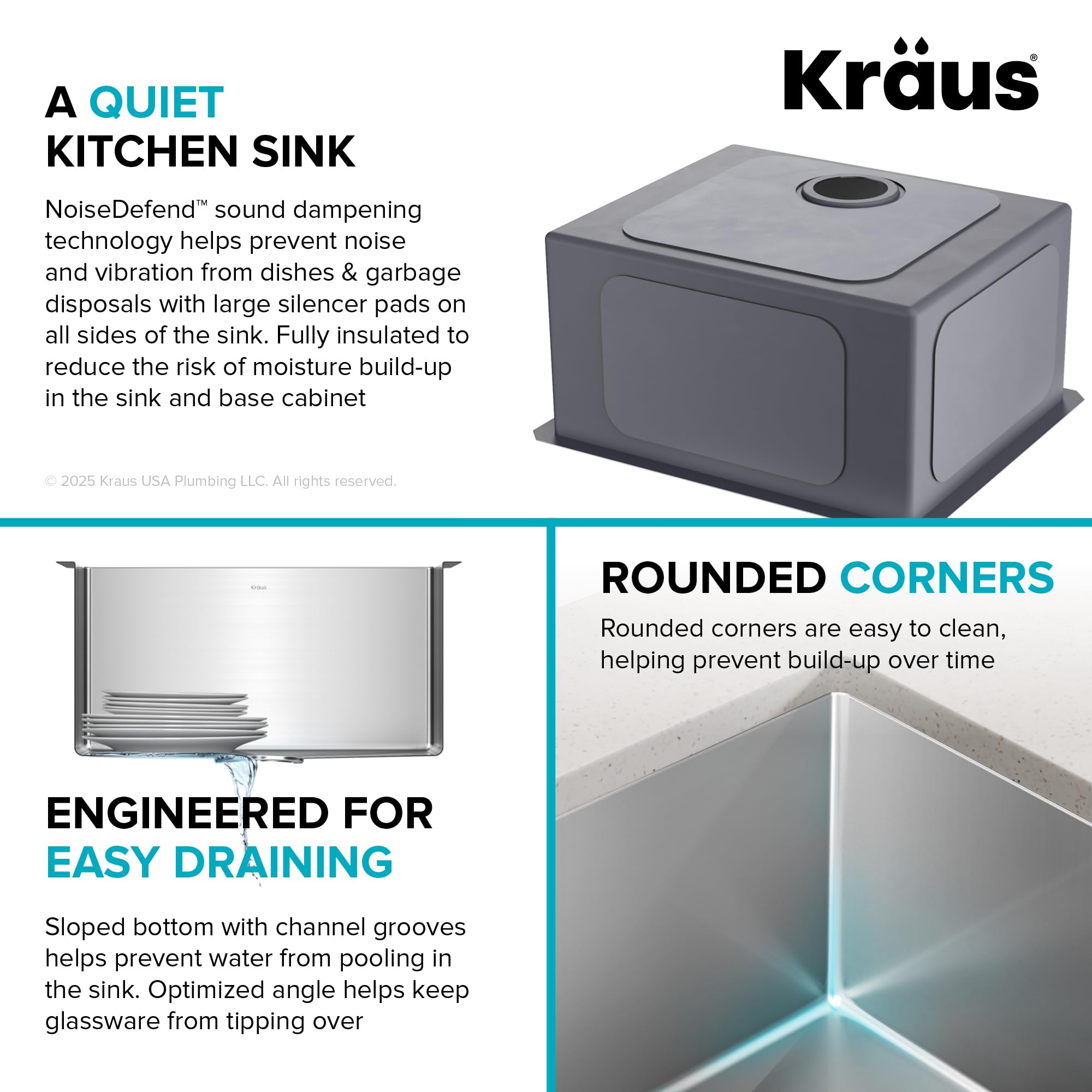 KRAUS Standard PRO 23-Inch 16 Gauge Undermount Single Bowl Stainless Steel Kitchen Sink, KHU101-23