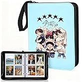 Card Binder 4-Pockets, 400 Pockets Card Holder with 50 Removable Sleeves, Photocard Holder Book Photo Album for Lomo Cards Zipper Album Holder (Blue)