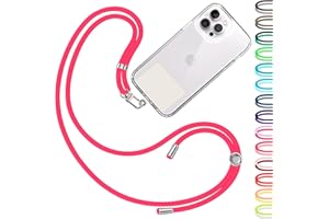 TBOC Cell Phone Lanyard [Fluor Pink] - Comfortable Universal Smartphone Lanyard - Easy to Use Neck Phone Holder [White Ice Patch] - Adjustable Length Phone Strap Crossbody - Fits All Mobile Phones