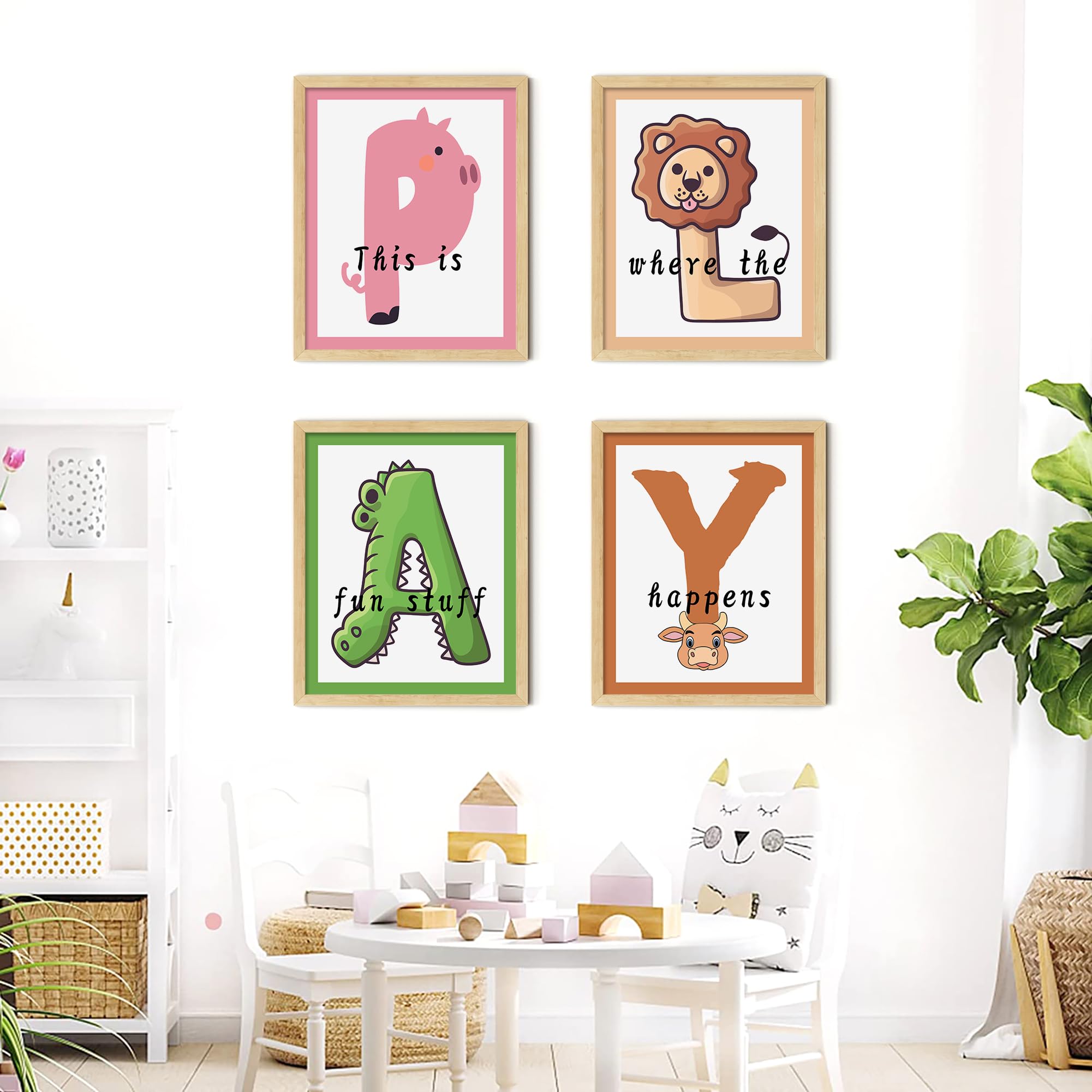 LIELIEYAO Baby Nursery Prints Decor Playroom Decor 8 x 10 Inch Unframed Wall Art Prints for Kids Bedroom Decor,Kids Wall Art for Girls Bedroom Decor