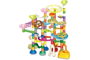 KAGRBVES Marble Run for Kids Ages 4-8-12-150pcs Sturdy Building Toys - Amazing Fun Boys Girls Gifts - Magic Tracks - Glow in The Dark - Mindware - National Geographic - Marbles for Kids