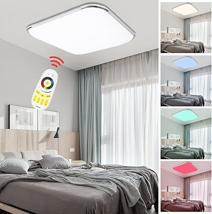 vingo 24w lampara techo rgb regulable resistente al agua lampara de techo moderna led luz de techo dormitorio cocina sala de estar comedor lamparas