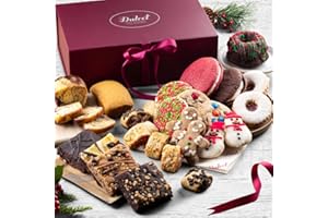 Dulcet Gift Baskets Christmas Deluxe Holiday Gift Basket Filled with a variety of Christmas Cookies, Chocolate Brownies & Pastry Treats Great Gift for Him, Her, Men, Woman, Family Parties, Corporate Clients and Coworkers