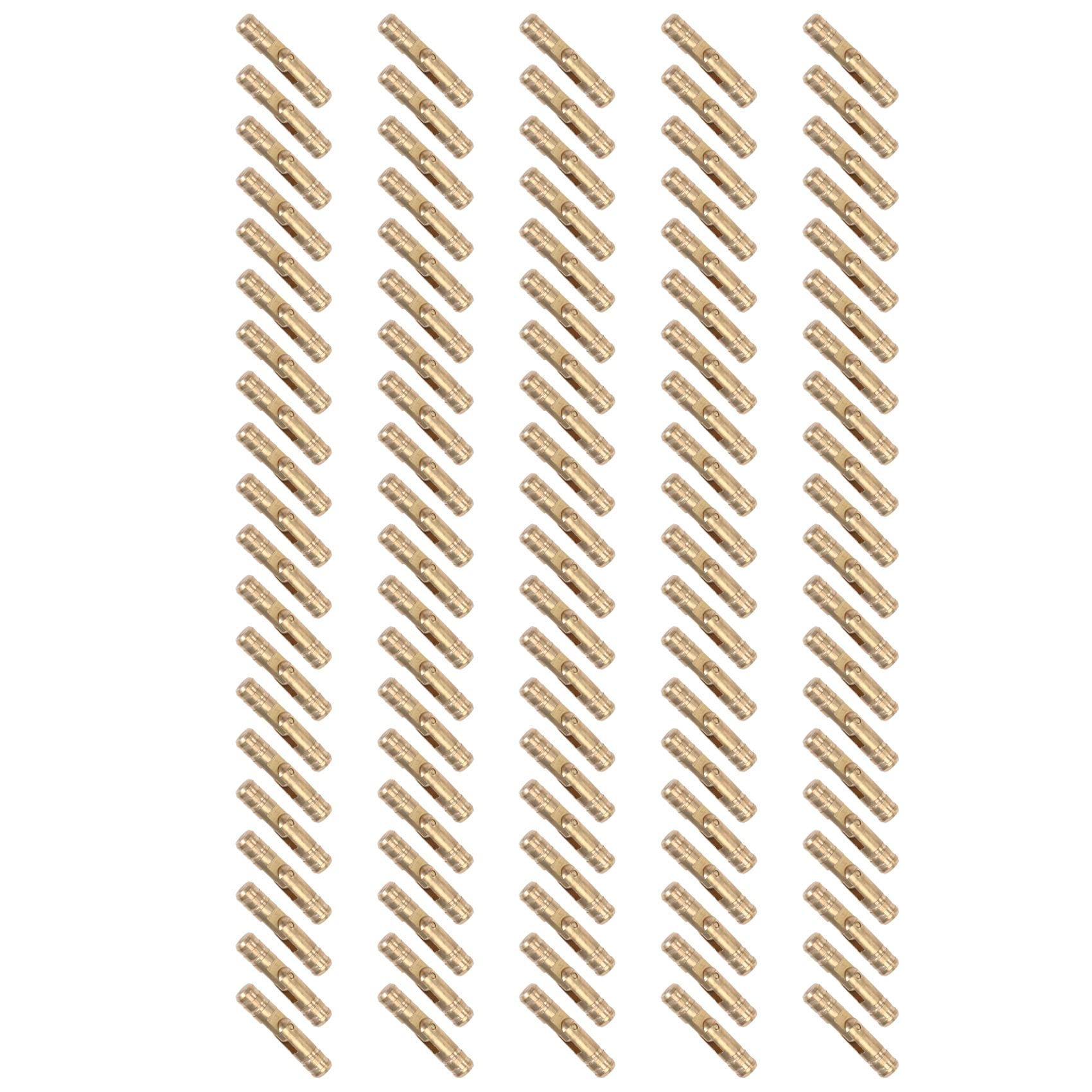 Fhjsyeirly 100Pcs Brass Concealed Barrel Hinges Jewelry Wood Boxes Cabinet Invisible Furniture Hinge 4X20mm