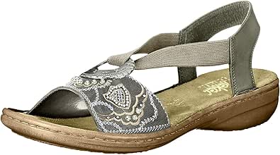 Amazon.com | Rieker Womens 608B9-45 Fashion Sandals Gray Grau (Smoke 45) Size: 6.5 (40 EU) | Sandals