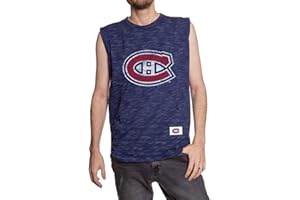 Calhoun NHL Men's Team Logo Crew Neck Space Dyed Cotton Sleeveless T-Shirt