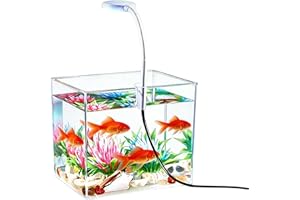 Desktop Fish Tank - with Clip Lights Non-Slip Kit,Small Fish Tank Kit Betta Accessories,for Home Bedroom Living Room Office H